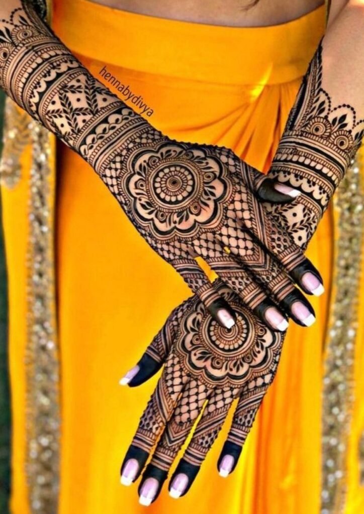 1 12 stylish full hand mehndi design