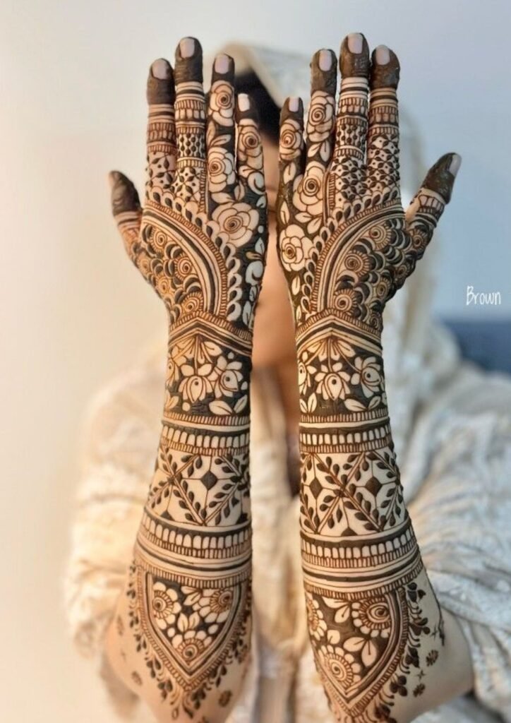 Stylish Full Hand Mehndi Design