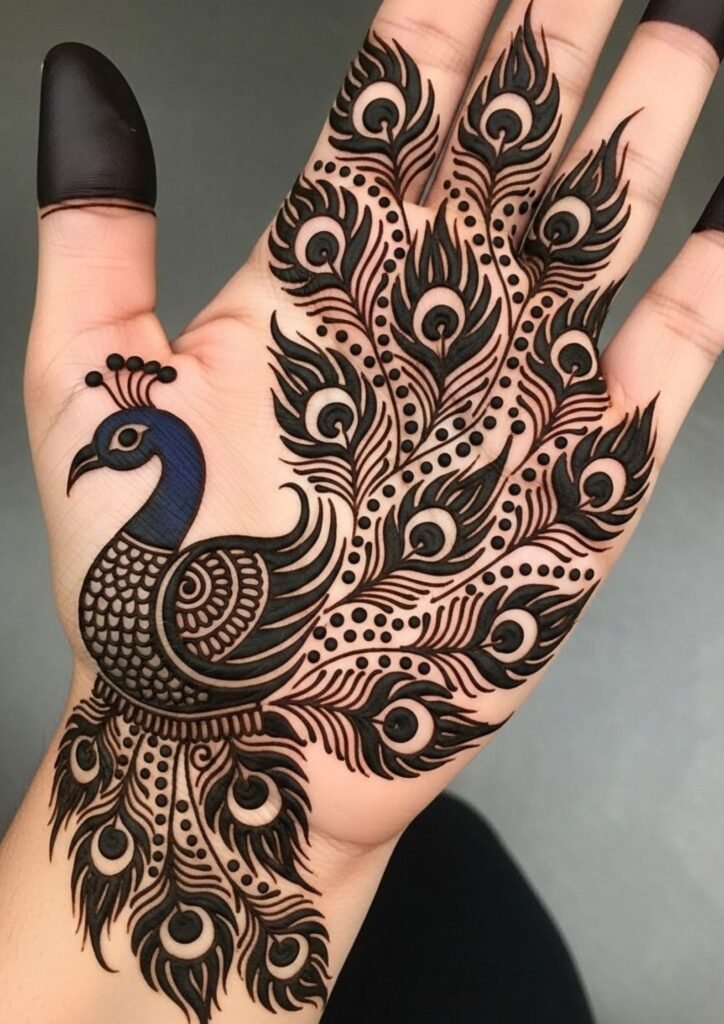 stylish back hand mehndi design