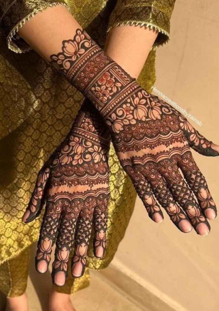 Stylish Full Hand Mehndi Design