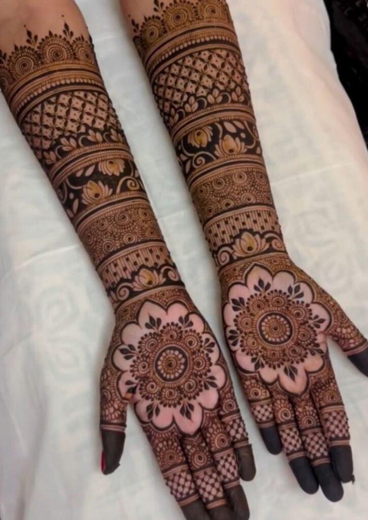 Stylish Full Hand Mehndi Design