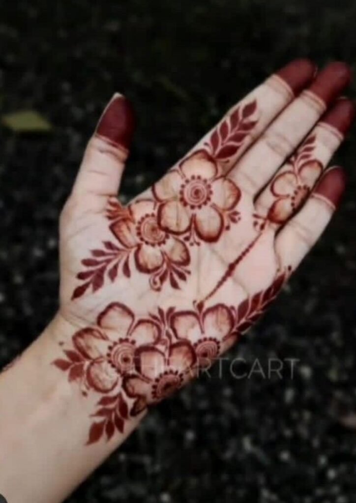 stylish back hand mehndi design