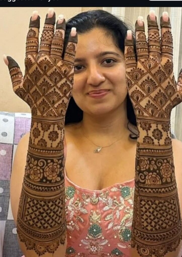 Stylish Full Hand Mehndi Design