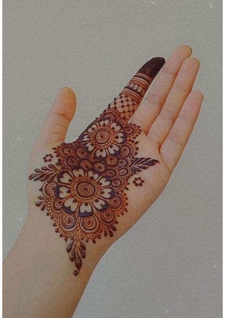 stylish back hand mehndi design