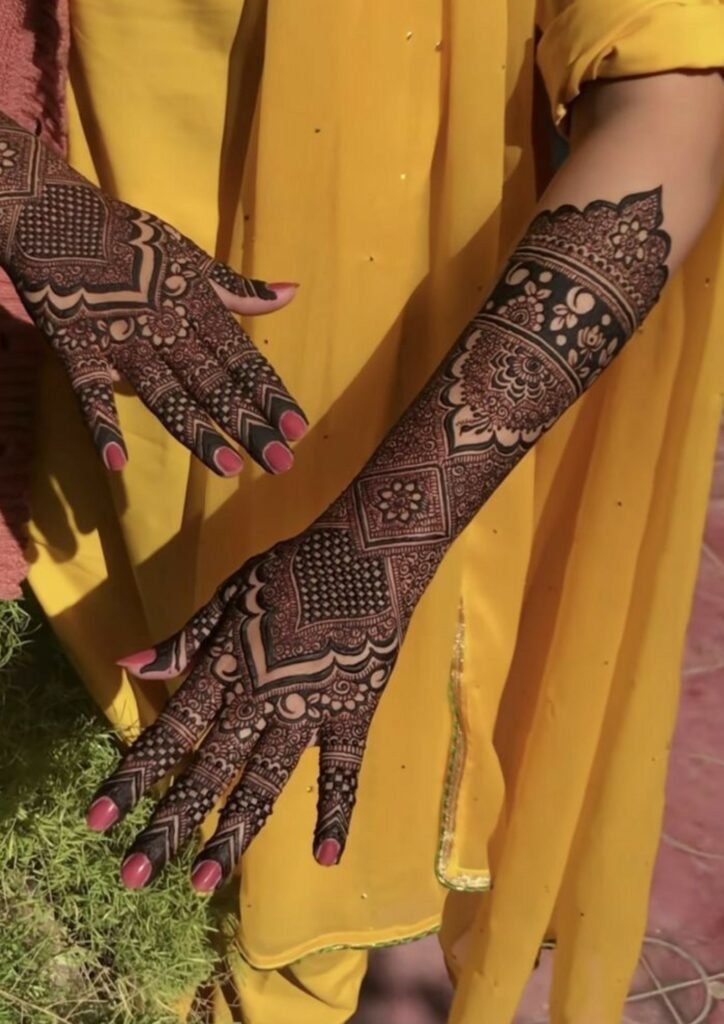 Stylish Full Hand Mehndi Design