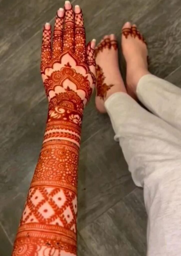 Stylish Full Hand Mehndi Design