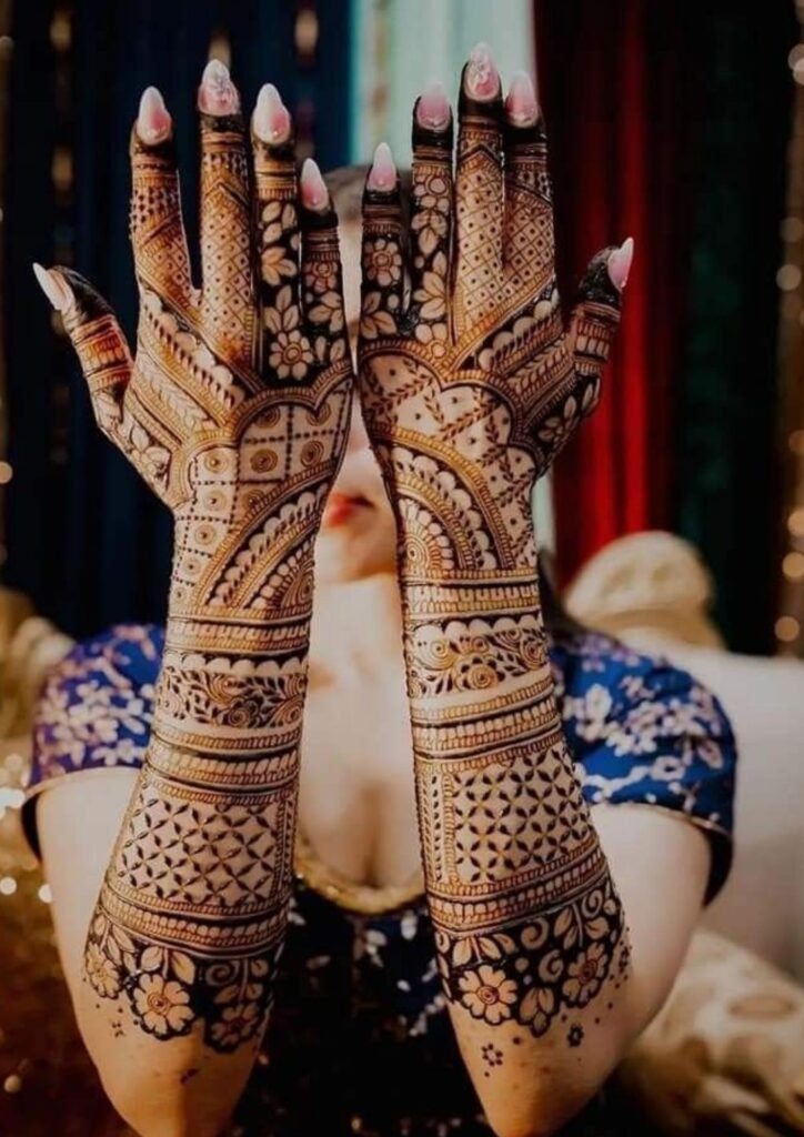 Stylish Full Hand Mehndi Design