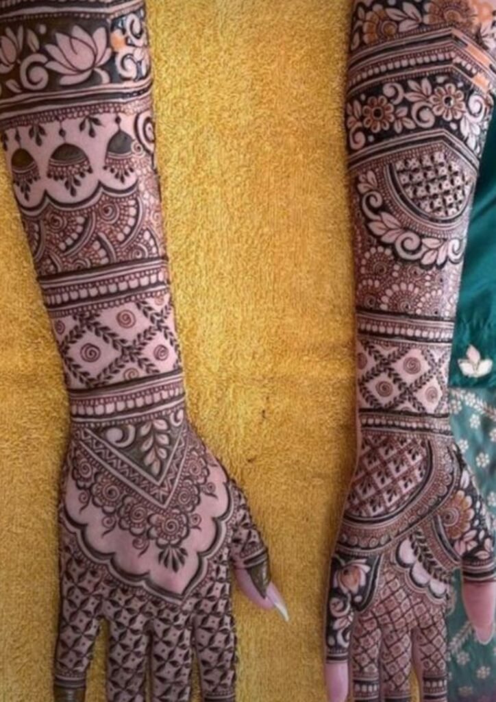 Stylish Full Hand Mehndi Design