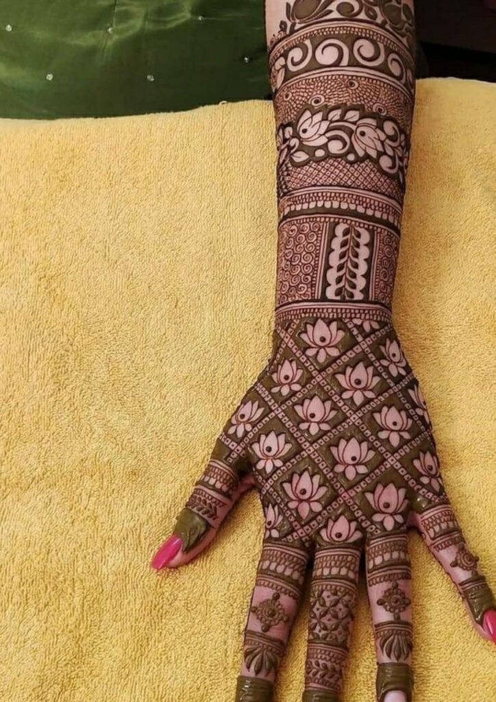Stylish Full Hand Mehndi Design