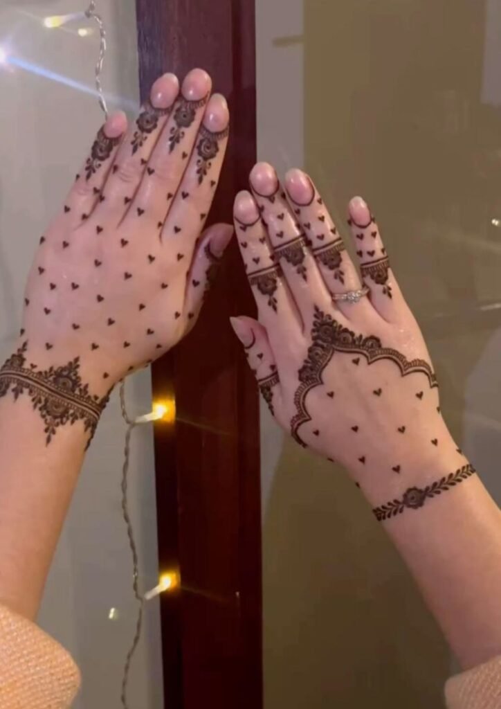 stylish back hand mehndi design