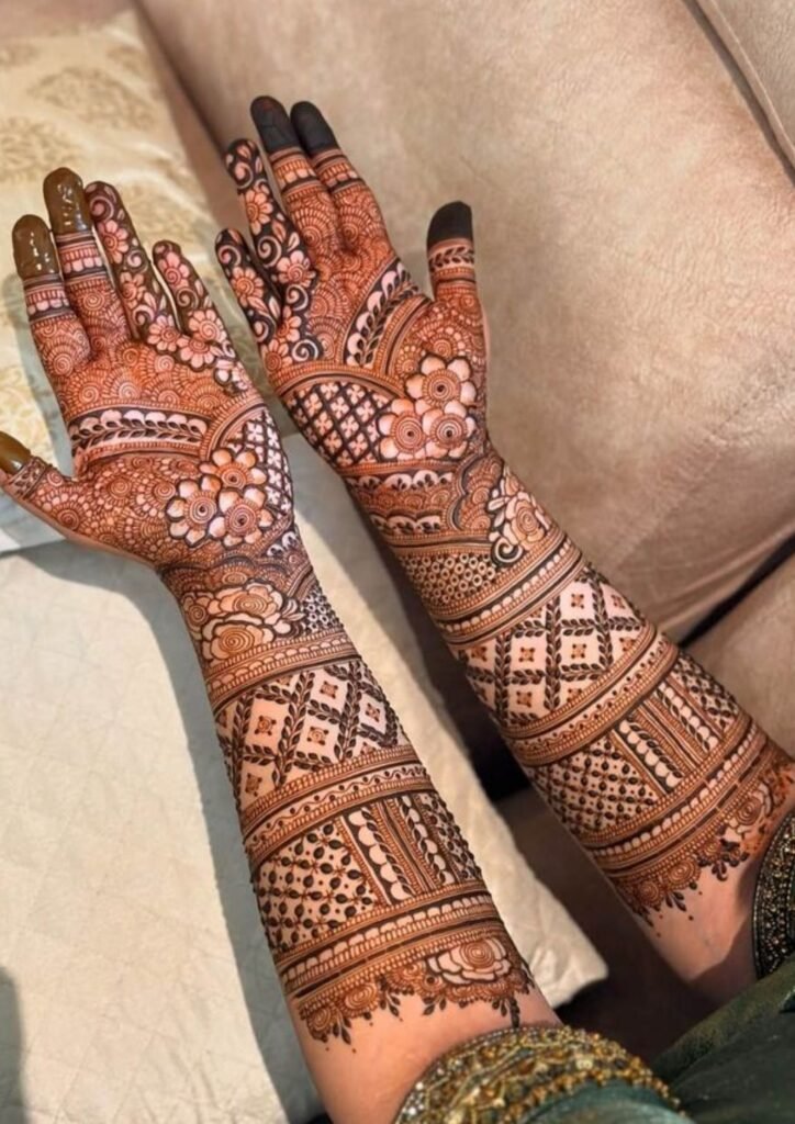 Stylish Full Hand Mehndi Design