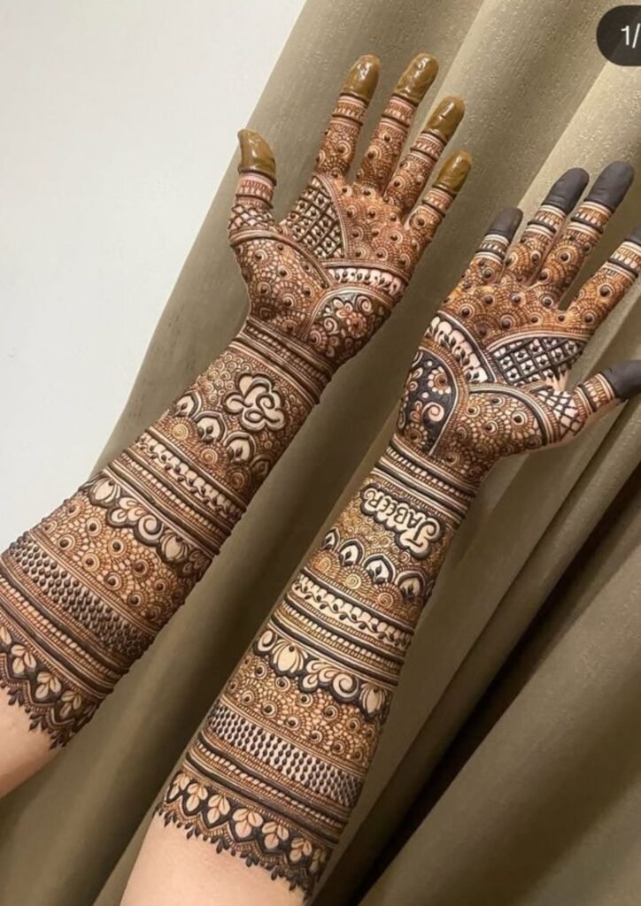 Stylish Full Hand Mehndi Design