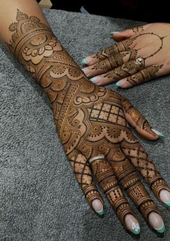 Stylish Full Hand Mehndi Design