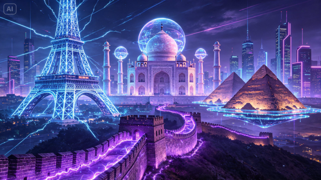 Generate Futuristic Versions of Famous Landmarks